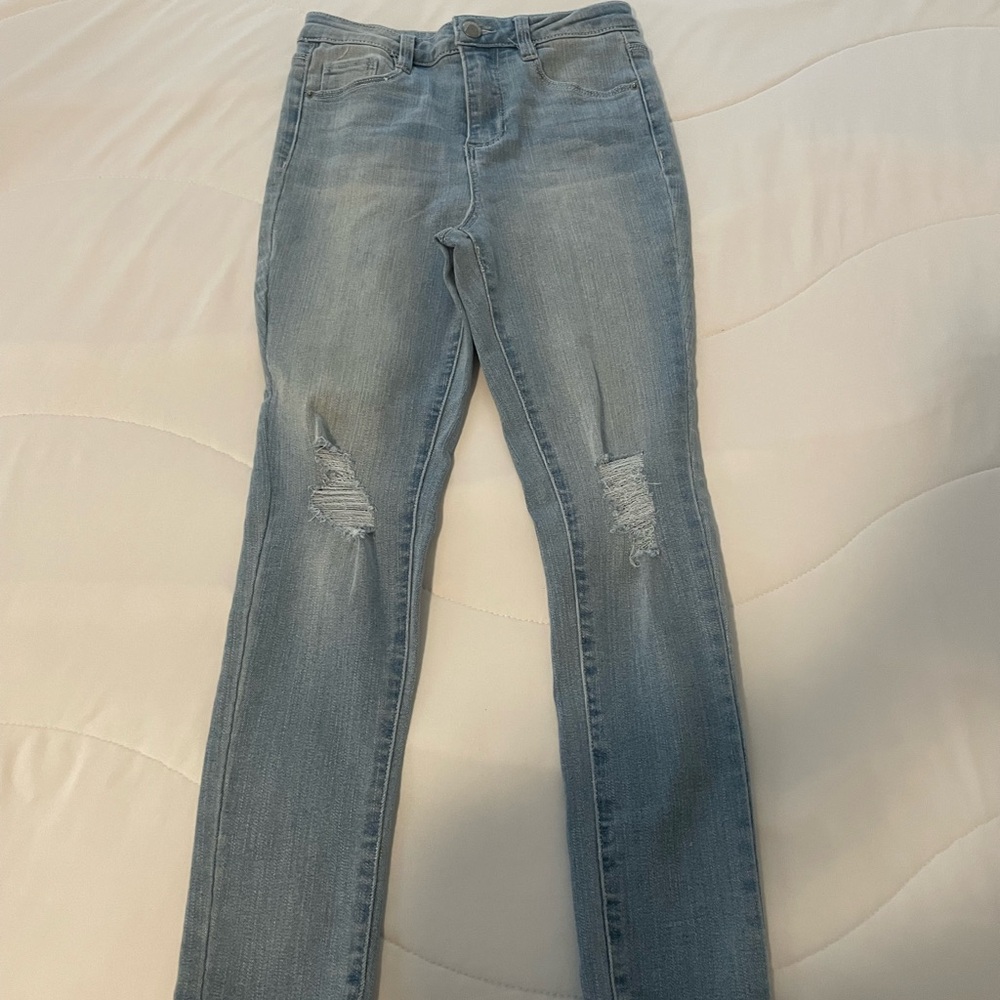 Blue Spice Light Blue Distressed Jeans Girls